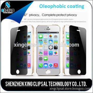 Hot color privacy tempered glass screen protector for iphone 5 5s 5c,supply for iphone 5s,mobille screen protector